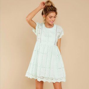 Better To Be Sweet Light Sage Eyelet Dress